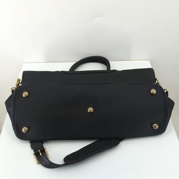 COACH Leather Weekender Duffel Gym Shoulder Bag Black Travel 1995 K5B-0522 VTG - Picture 10 of 11